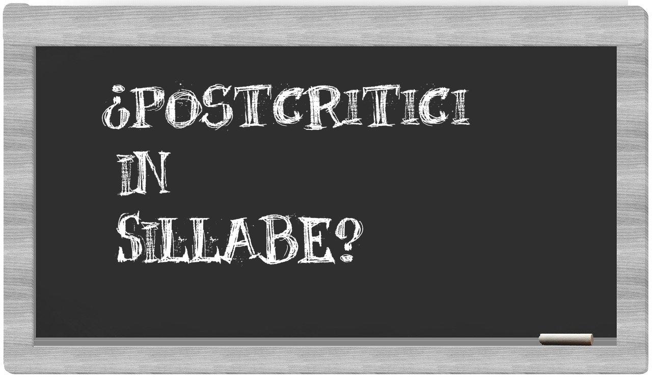 postcritici in syllables