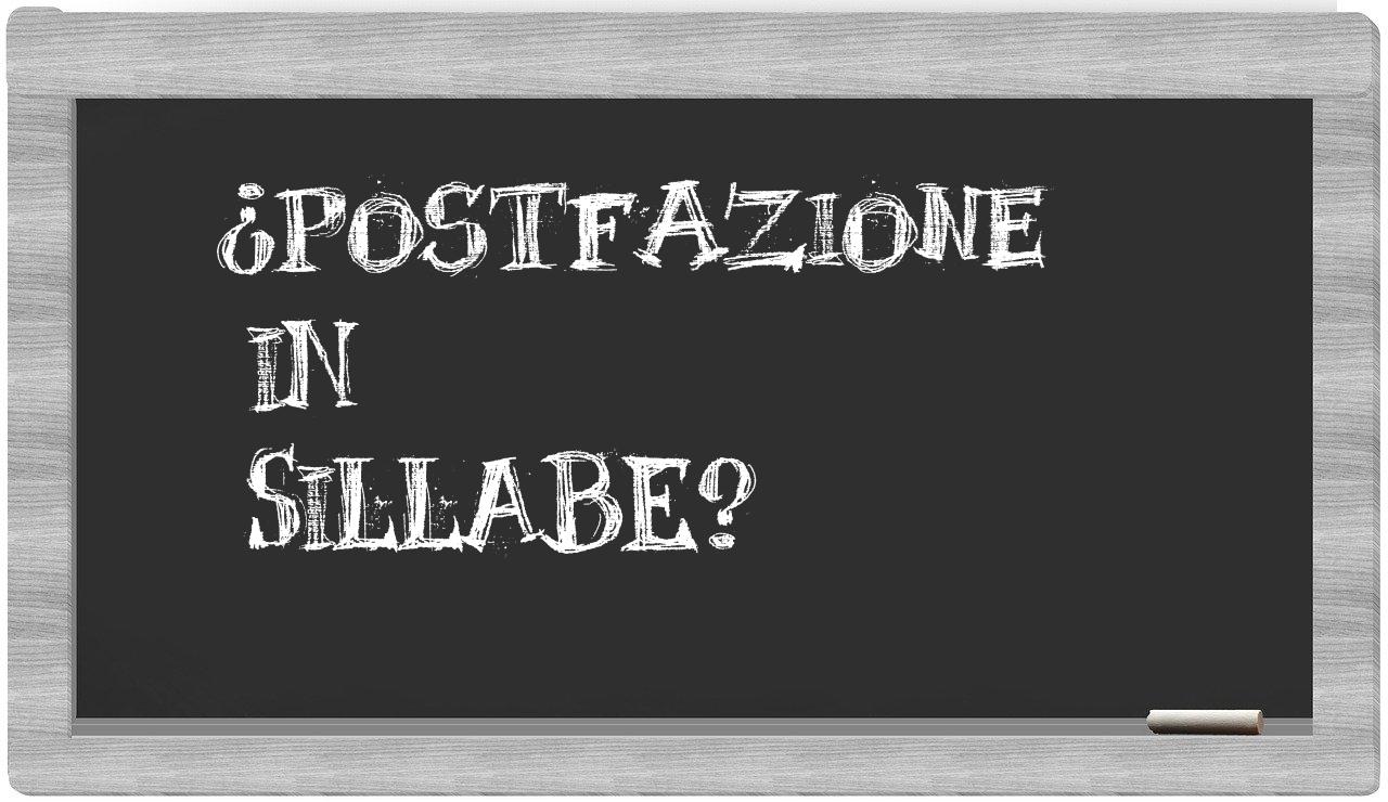 postfazione in syllables