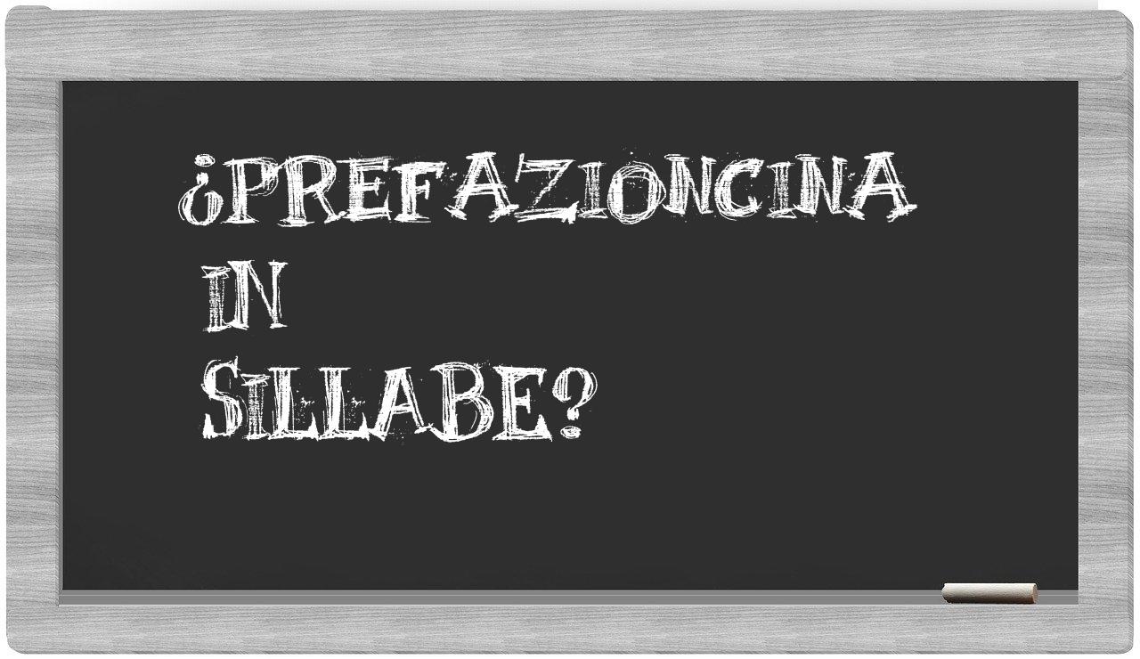 prefazioncina in syllables
